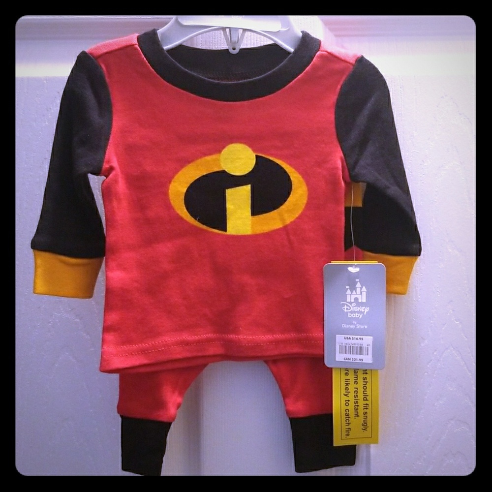 0-3 Incredibles The Disney Store Pajama pj boys